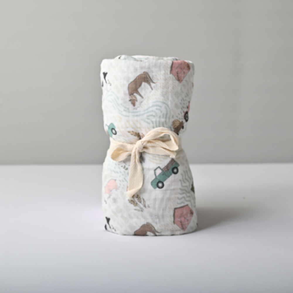 Tiny Orchard Baby Muslin Swaddle - FARM